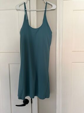Teal Slip Dress with Thin Straps